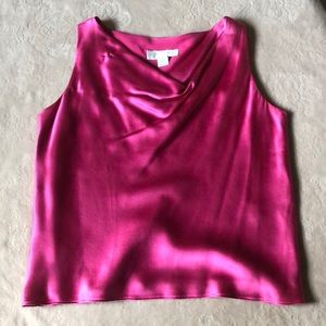 Satin fuchsia blouse